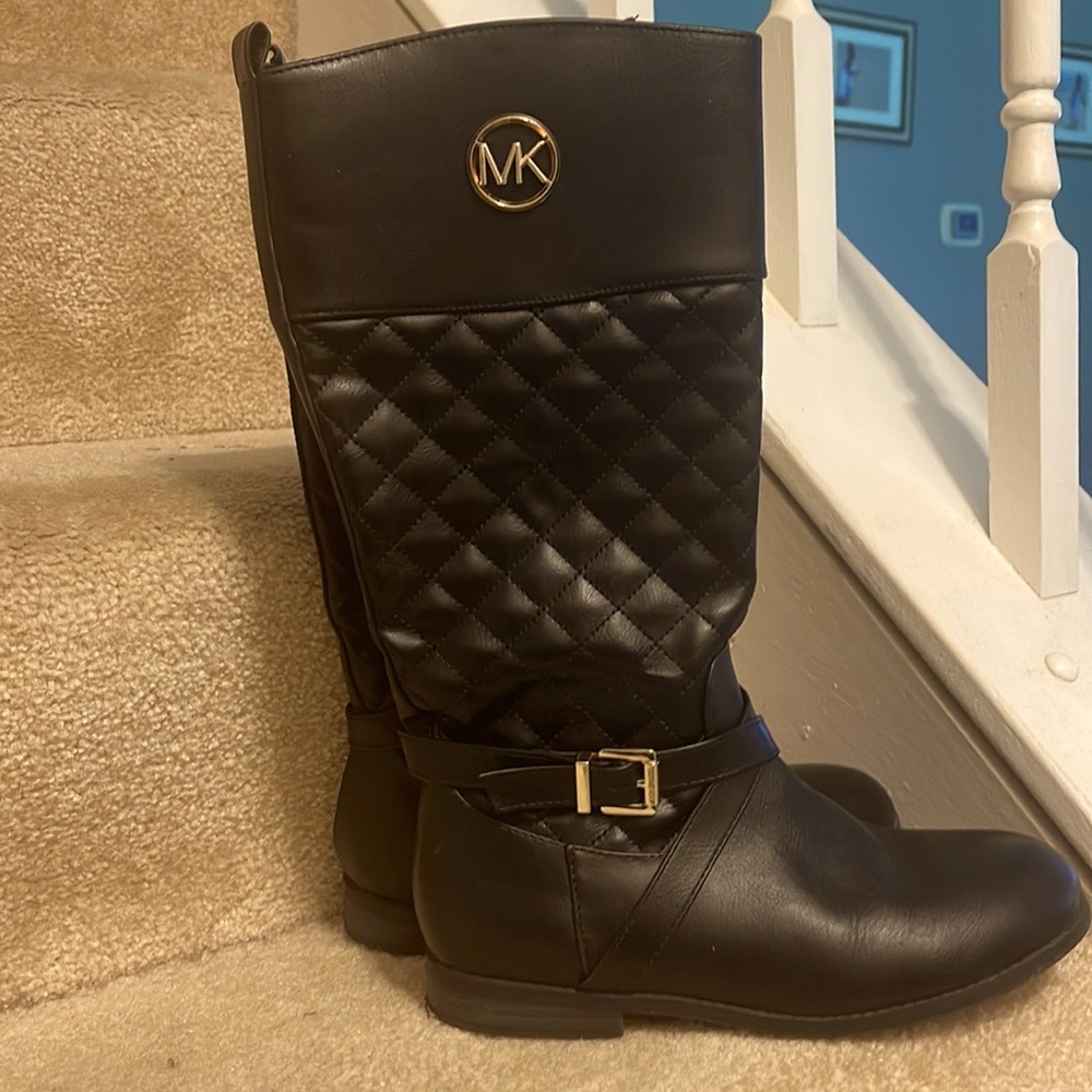 MK Girls Quilted Black Boots
